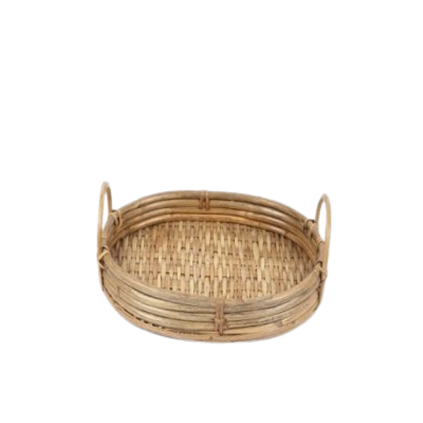 Handwoven Cane Serving Tray
